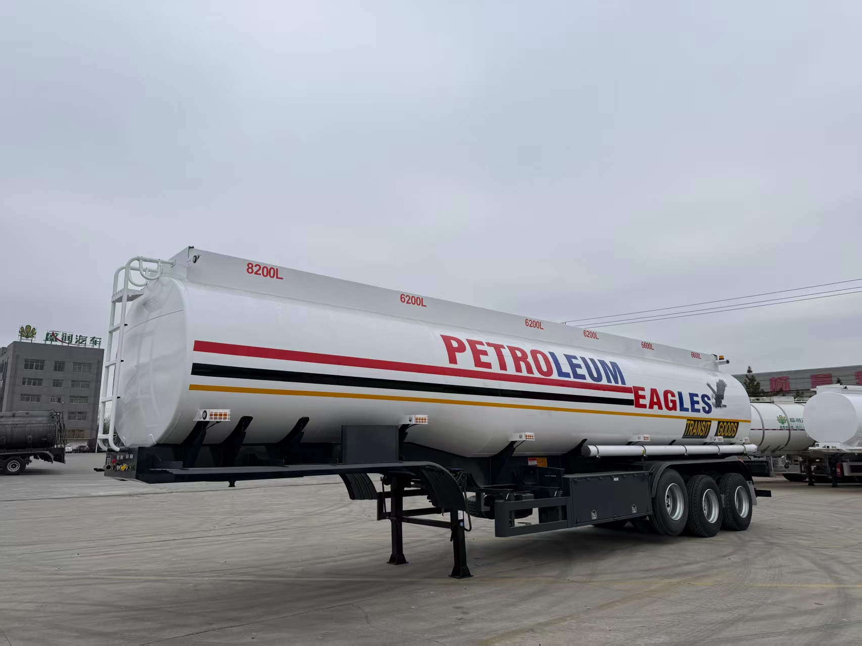 Shengrun brand overseas-customized tri-axle aluminum alloy liquid tank semi-trailer
